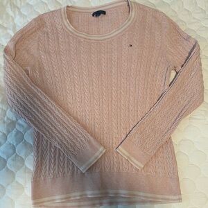 Tommy Hilfiger Women's Light Pink Cable Knit Sweater XL
